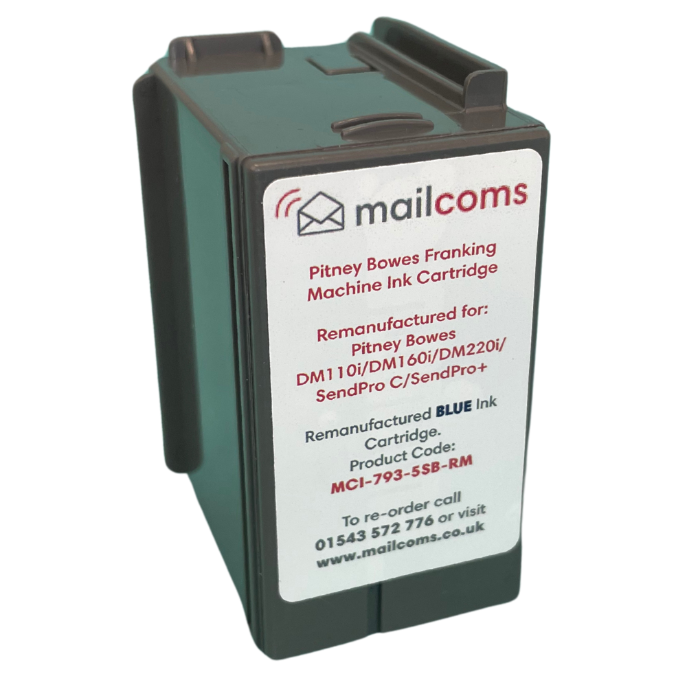 Pitney Bowes SendPro C Ink Cartridge - Remanufactured SMART BLUE Ink